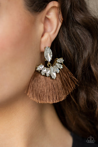 Paparazzi Accessories - Formal Flair - Brown Earring