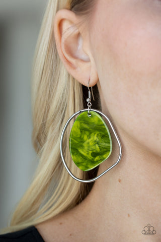 HAUTE Toddy - Green Earring - Paparazzi Accessories