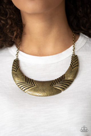 Paparazzi Accessories - Geographic Goddess - Brass Necklace