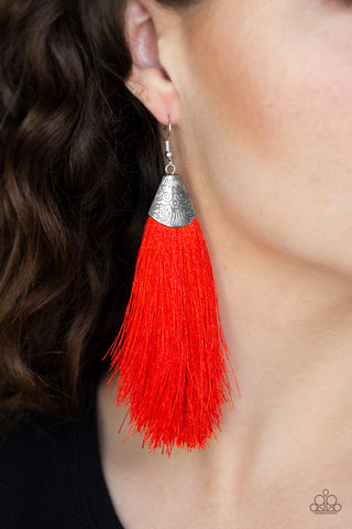 Paparazzi Accessories - Tassel Temptress - Red Earring