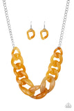 Paparazzi Accessories  - Red-HAUTE Mama - Yellow Necklace
