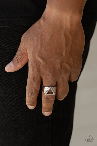 Paparazzi Accessories  - Trident - Silver Men Ring