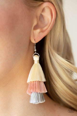 Paparazzi Accessories - Hold On To Your Tassel! - Pink Earring