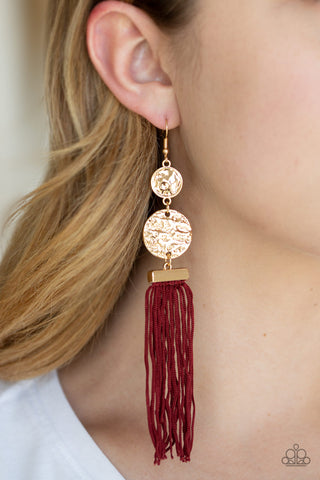 Paparazzi Accessories - Lotus Gardens - Red Earring
