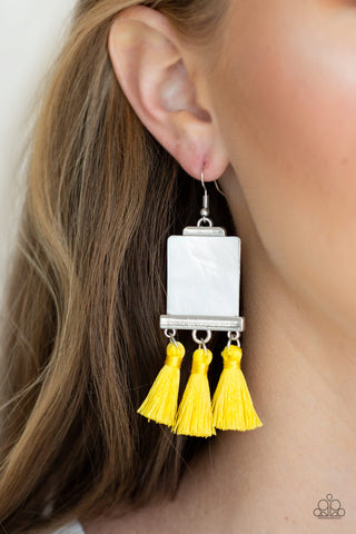 Paparazzi Accessories  - Tassel Retreat - Yellow Earring