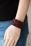 Paparazzi Accessories - GRR-irl Power! & Cheetah Cabana - Red Earring & Bracelet Set