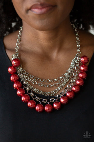 Paparazzi Accessories - One-Way WALL STREET - Red Necklace