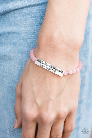 Paparazzi Accessories  - She Did - Pink Bracelet