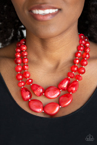 Paparazzi Accessories - Beach Glam - Red Necklace