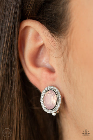 Paparazzi Accessories - Have A GLOW At It! - Pink Clip-On Earring