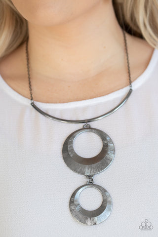 Paparazzi Accessories - Egyptian Eclipse - Black (Gunmetal) Necklace