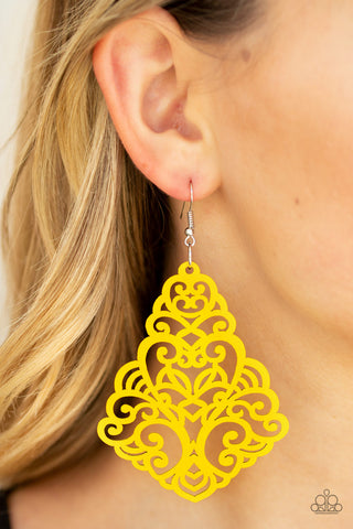 Paparazzi Accessories  - Powers of ZEN - Yellow Earring