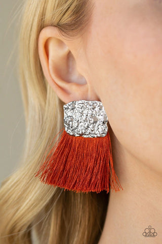 Paparazzi Accessories - Plume Bloom Orange Post Earring