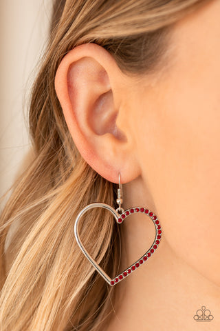 Paparazzi Accessories - First Date Dazzle - Red Earring