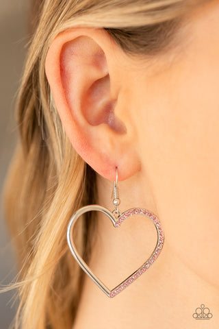 Paparazzi Accessories - First Date Dazzle - Pink Earring
