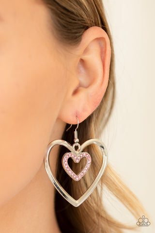 Paparazzi Accessories - Heart Candy Couture - Pink Earrings