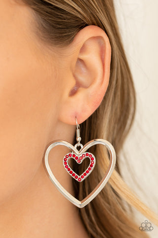 Paparazzi Accessories - Heart Candy Couture - Red Earring