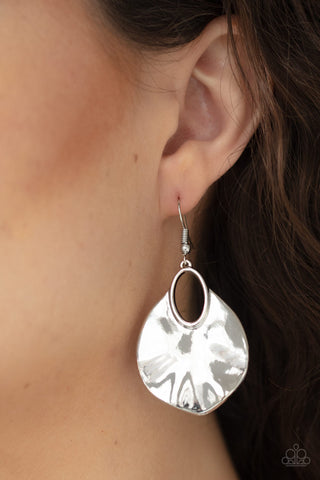 Ruffled Refinery - Silver Earring Paparazzi Accessories