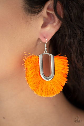 Tassel Tropicana - Orange Earring - Paparazzi Accessories