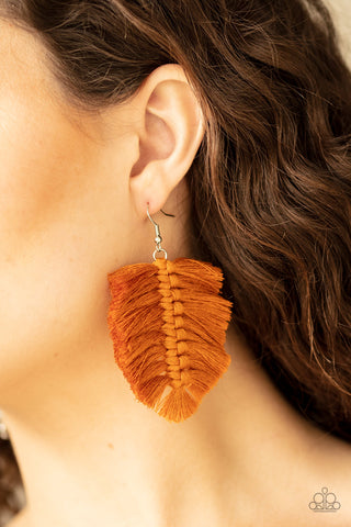 Paparazzi Accessories - Knotted Native - Brown Earring