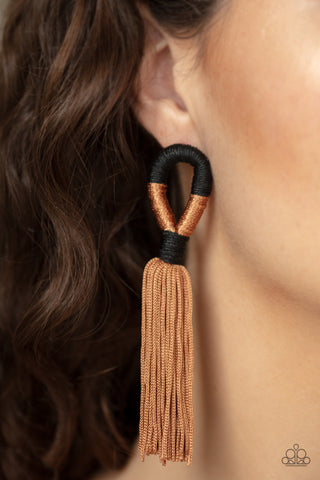 Paparazzi Accessories - Moroccan Mambo - Brown Earring
