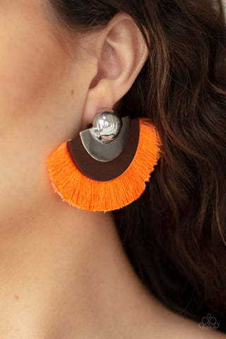Paparazzi Accessories - Fan The FLAMBOYANCE - Orange Earring