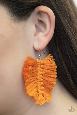 Paparazzi Accessories  -  Knotted Native - Orange Earring