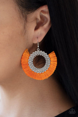 Paparazzi Accessories - Fringe Fanatic - Orange Earring