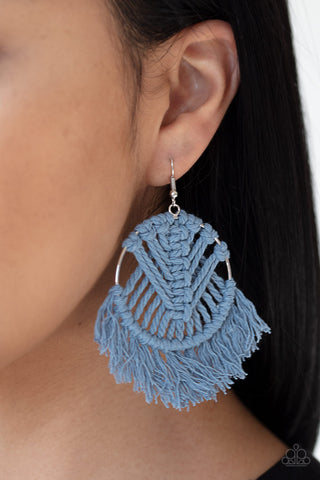 Paparazzi Accessories - All About MACRAME - Blue Earring