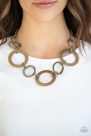 Paparazzi Accessories  - Ringed in Radiance - Brass Necklace