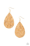 Paparazzi Accessories - CORK It Over - Gold Earring
