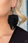 Paparazzi Accessories - Hanging by a Thread - Black Earring