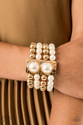 WEALTH-Conscious - Gold Pearl Bracelet - Paparazzi Accessories