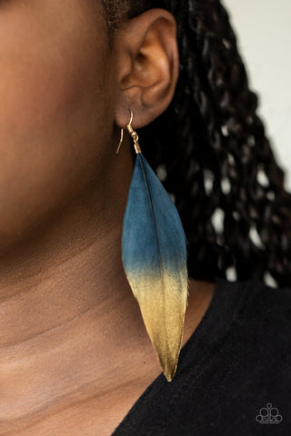Paparazzi Accessories - Fleek Feathers - Blue Earring