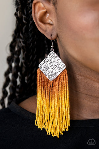 Paparazzi Accessories - DIP The Scales - Yellow Earring