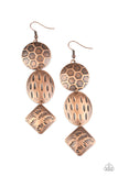 Paparazzi Accessories  -  Mixed Movement - Copper Earring