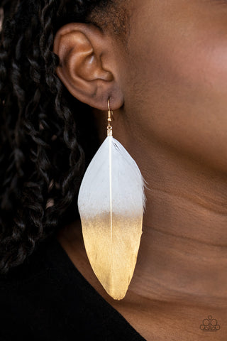 Paparazzi Accessories - Fleek Feathers - White Earring