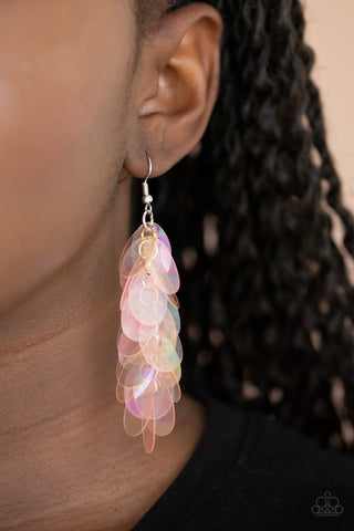 Paparazzi Accessories - Stellar In Sequins - Pink Earring