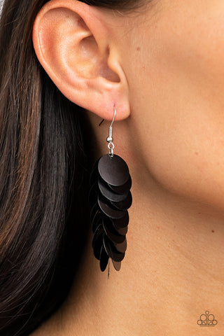 Paparazzi Accessories - Now You SEQUIN It - Black Earring