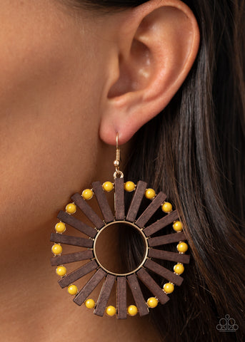 Paparazzi Accessories  - Solar Flare - Yellow Earring