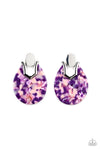 HAUTE Flash - Purple Post Earrings - Paparazzi Accessories