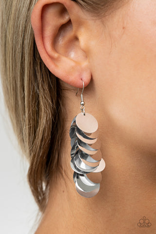 Paparazzi Accessories - Now You SEQUIN It - Silver Earring