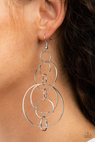 Paparazzi Accessories  - Running Circles Around You - Silver Earring