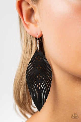Paparazzi Accessories  - Wherever The Wind Takes Me - Black Earring