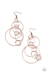 Paparazzi Accessories  - Running Circles Around You - Copper Earring
