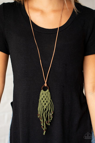 Paparazzi Accessories - It’s Beyond MACRAME! - Green Necklace