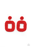 Paparazzi Accessories - Beaded Bella - Red Earring