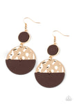 Paparazzi Accessories - Natural Element - Gold Wood Earring