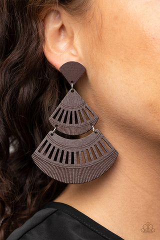 Paparazzi Accessories - Oriental Oasis - Brown Earring