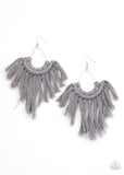Paparazzi Accessories - Wanna Piece Of MACRAME? - Silver Earring